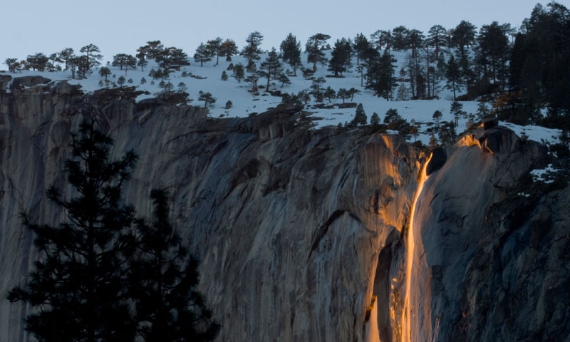 Horsetail Falls in Yosemite National Park