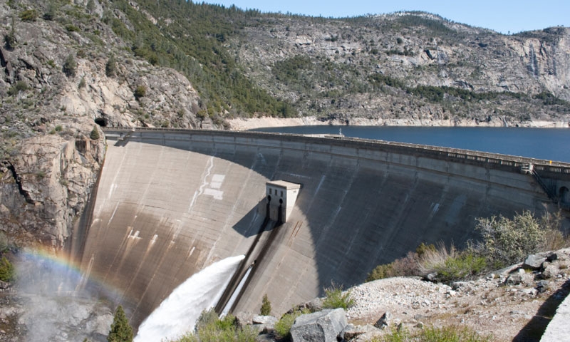 The OShaughnessy Dam at the Hetch Hetchy Reservoir